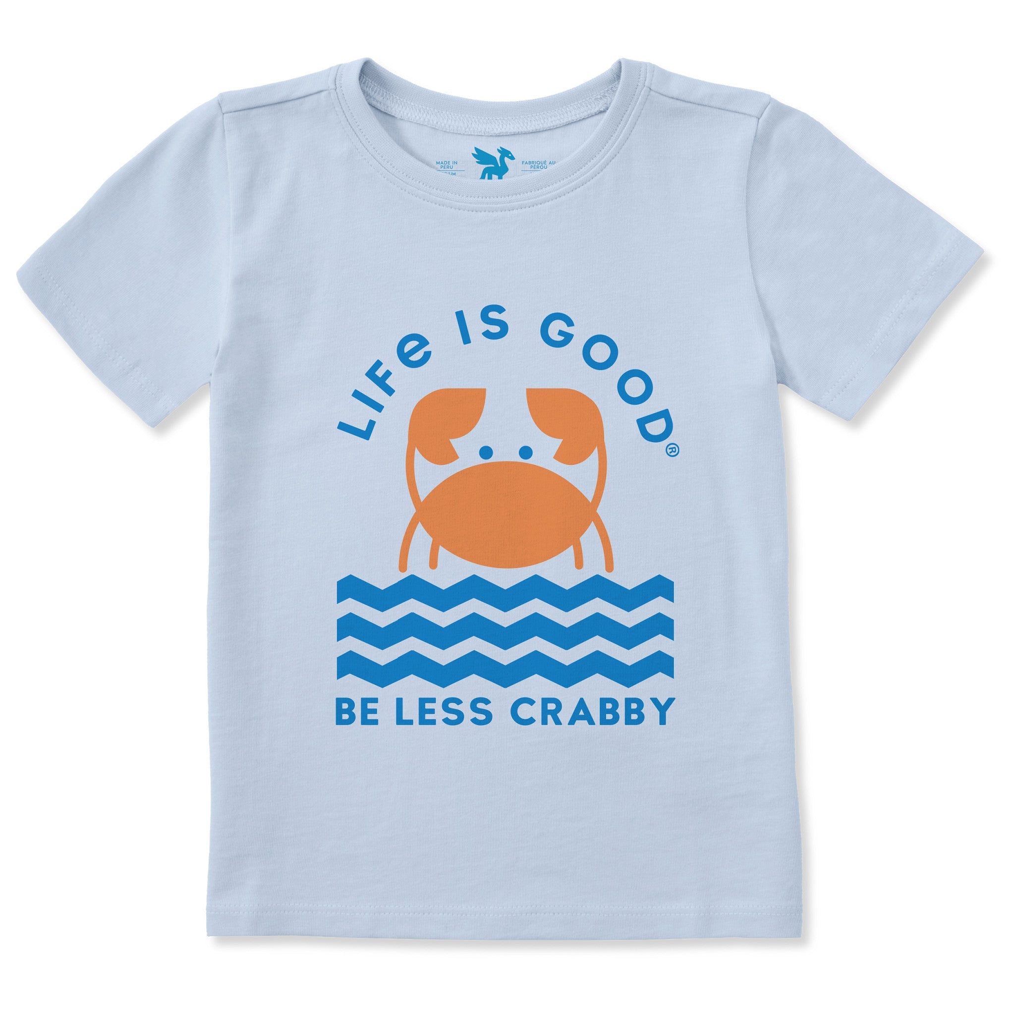 Toddler Crafty Be Less Crabby Geometric Short Sleeve Crusher Tee