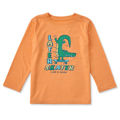 Toddler Later Skater Alligator Long Sleeve Sun Crusher Tee