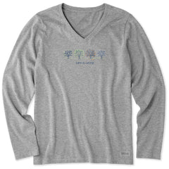 Women's Four Seasons Trees Long Sleeve Crusher Vee