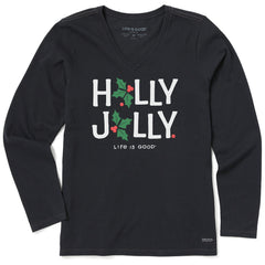 Women's Holly Jolly Long Sleeve Crusher Vee