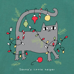 Women's Christmas Cat Long Sleeve Crusher Tee