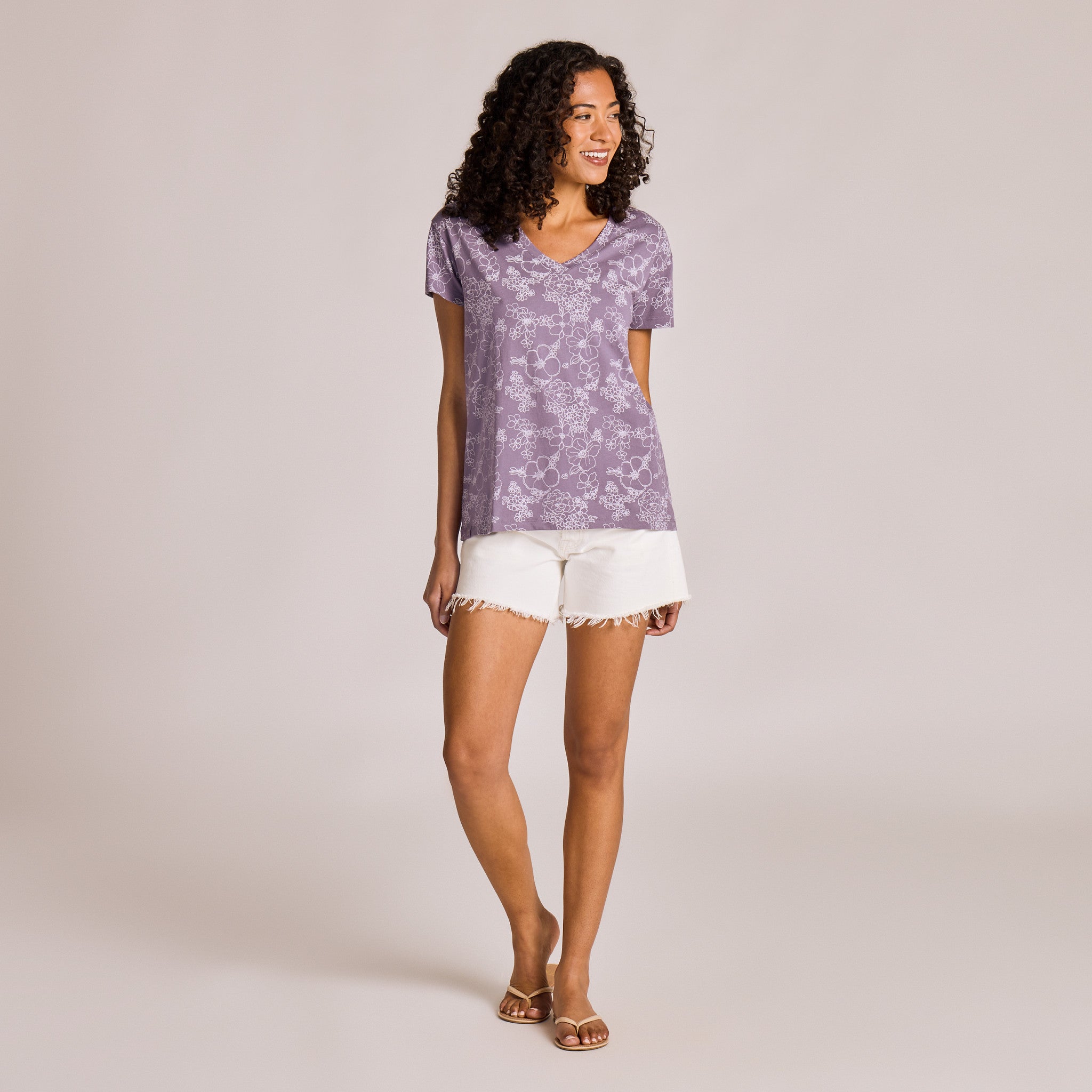 Women's Floral Garden Pattern Crusher-LITE Easy Vee