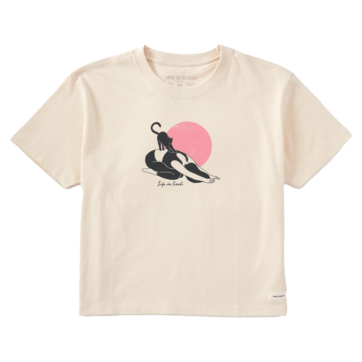 Women's Downward Cat Yoga Short Sleeve Crusher Boxy Tee