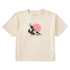 Women's Downward Cat Yoga Short Sleeve Crusher Boxy Tee