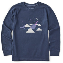 Kids Narwhal Moongaze Long Sleeve Crusher Tee