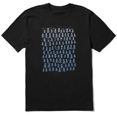 Men's Life is Good in the Snowy Forest Short Sleeve Crusher Tee