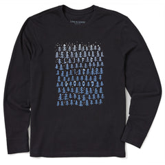 Men's Life is Good in the Snowy Forest Long Sleeve Crusher Tee