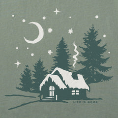 Men's Moonlit Cottage Long Sleeve Crusher Tee