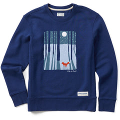 Women's Fox in the Moonlight Simply True Fleece Crew