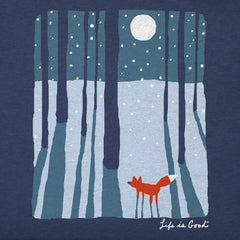 Women's Fox in the Moonlight Simply True Fleece Crew