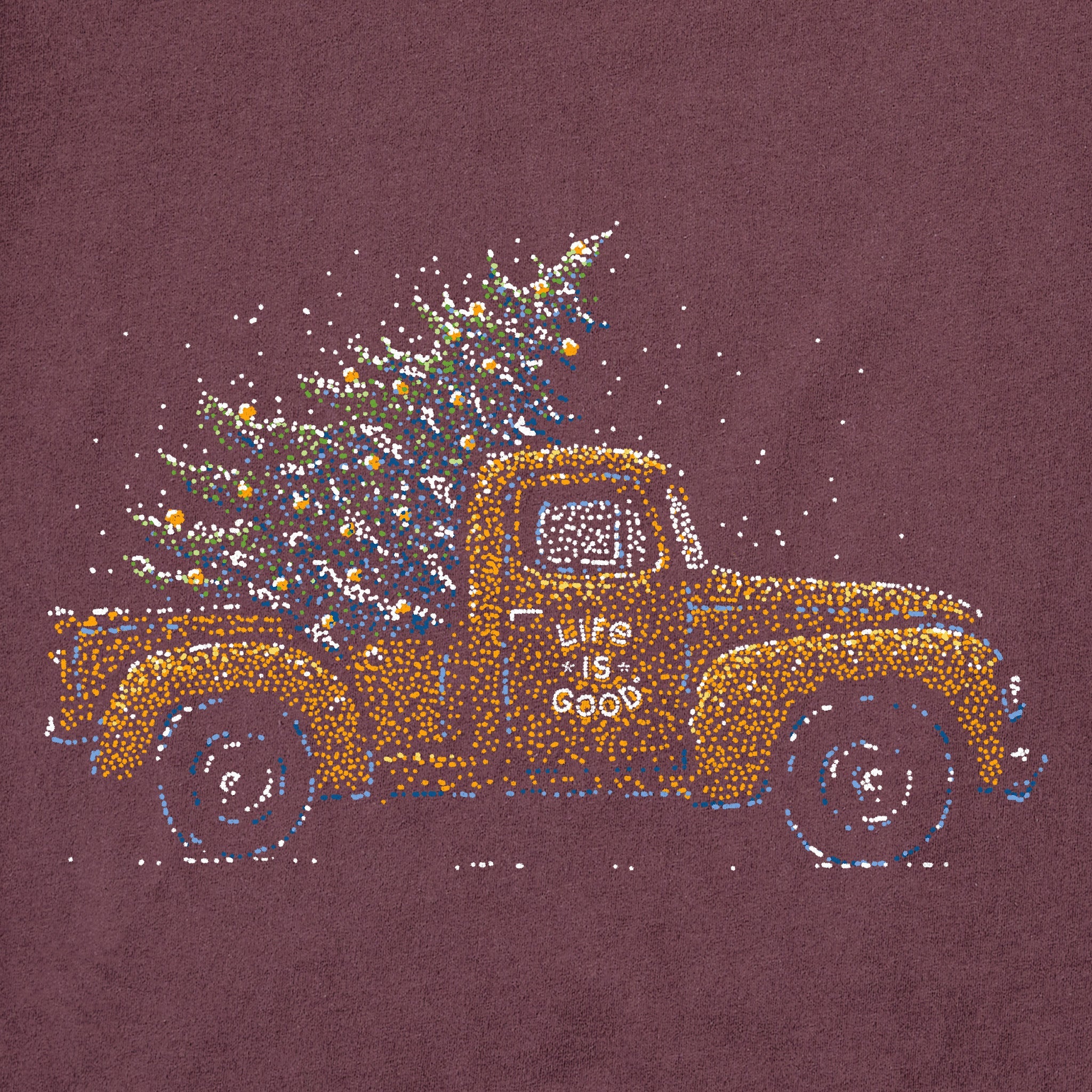 Women's Christmas Tree Truck Long Sleeve Crusher Tee
