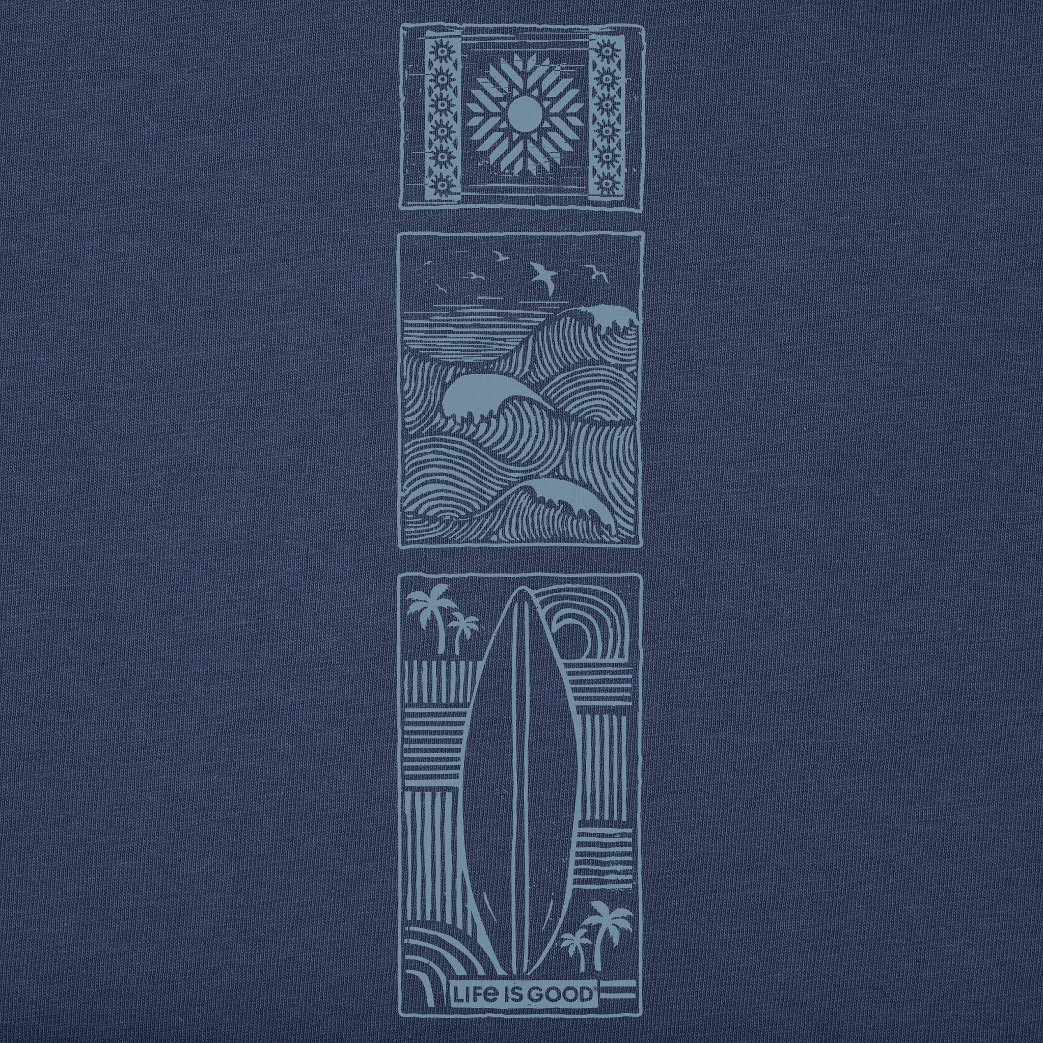Men's Woodcut Beach Sleeve Long Sleeve Crusher Tee