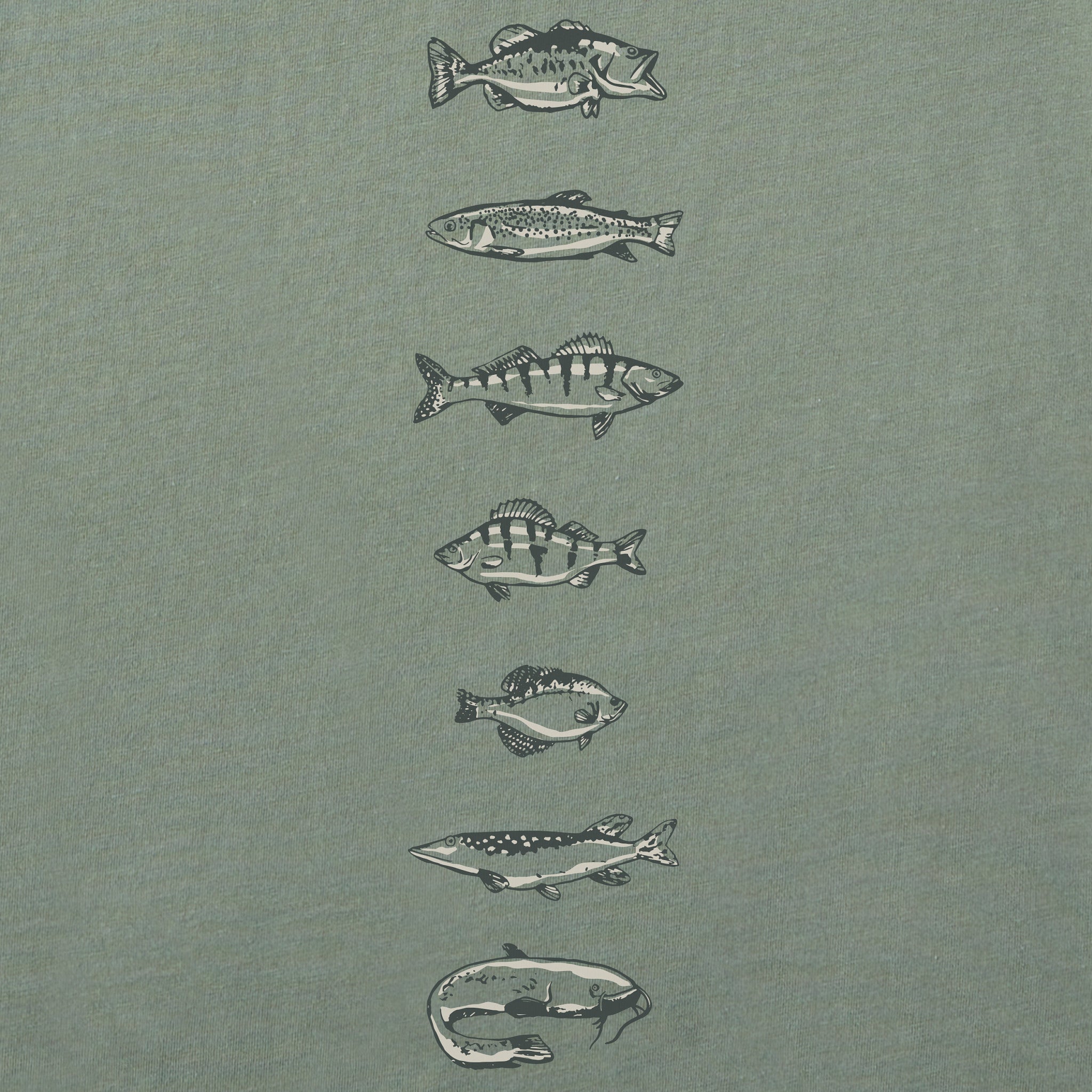Men's Sketched Lure Long Sleeve Crusher Tee