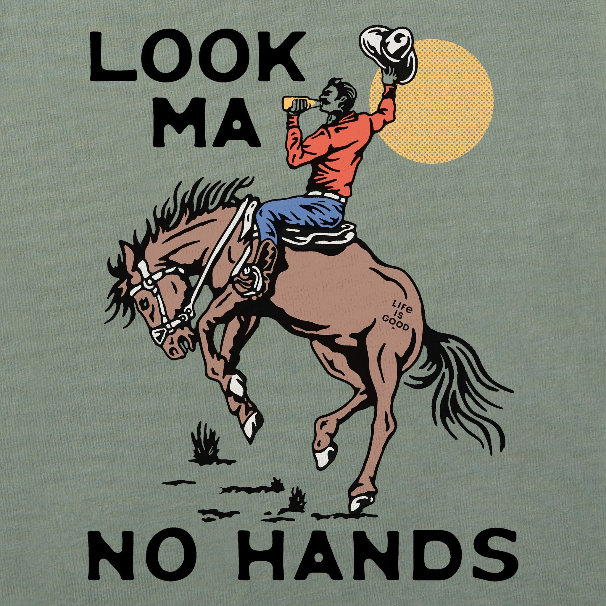 Men's Look Ma No Hands Cowboy Long Sleeve Crusher Tee