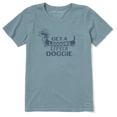 Women's Get a Loooong Little Doggie Short Sleeve Crusher Tee