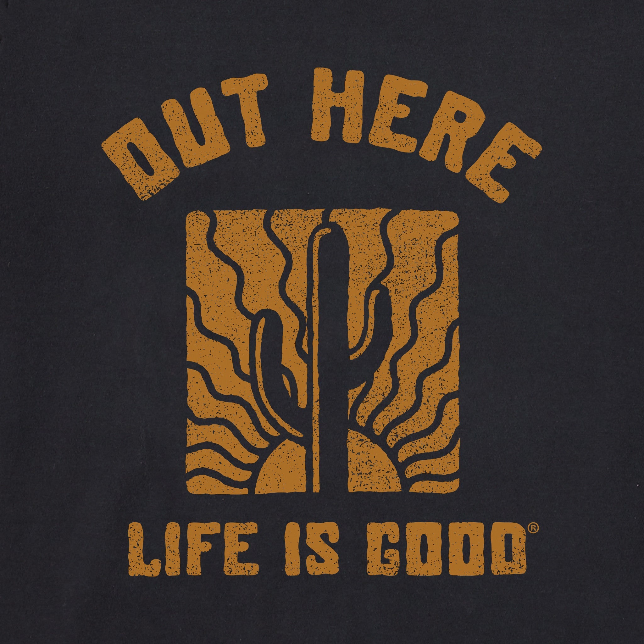 Men's Out Here Cactus Sunset Short Sleeve Crusher Tee