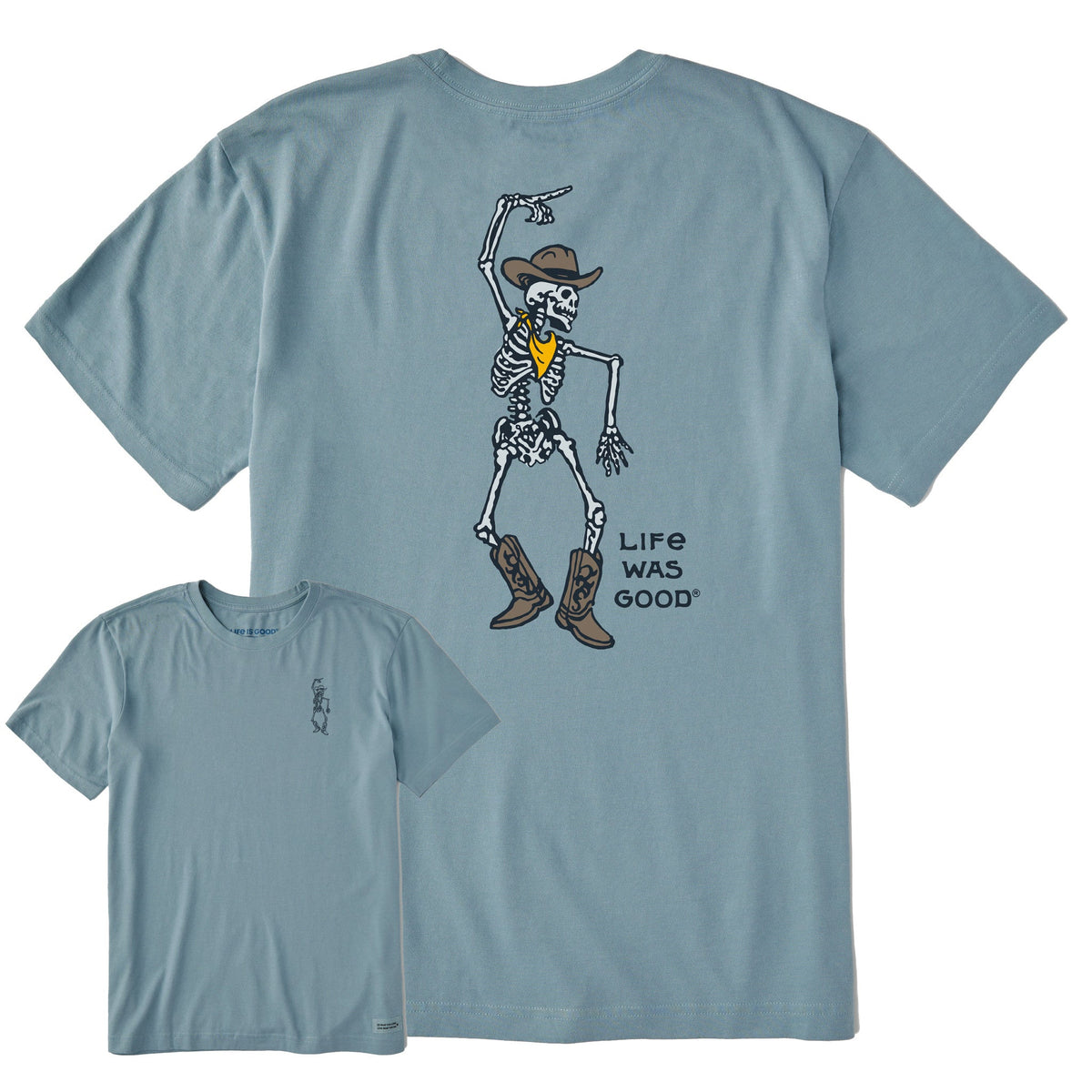 Men's Skeleton Cowboy Dance Short Sleeve Crusher Tee
