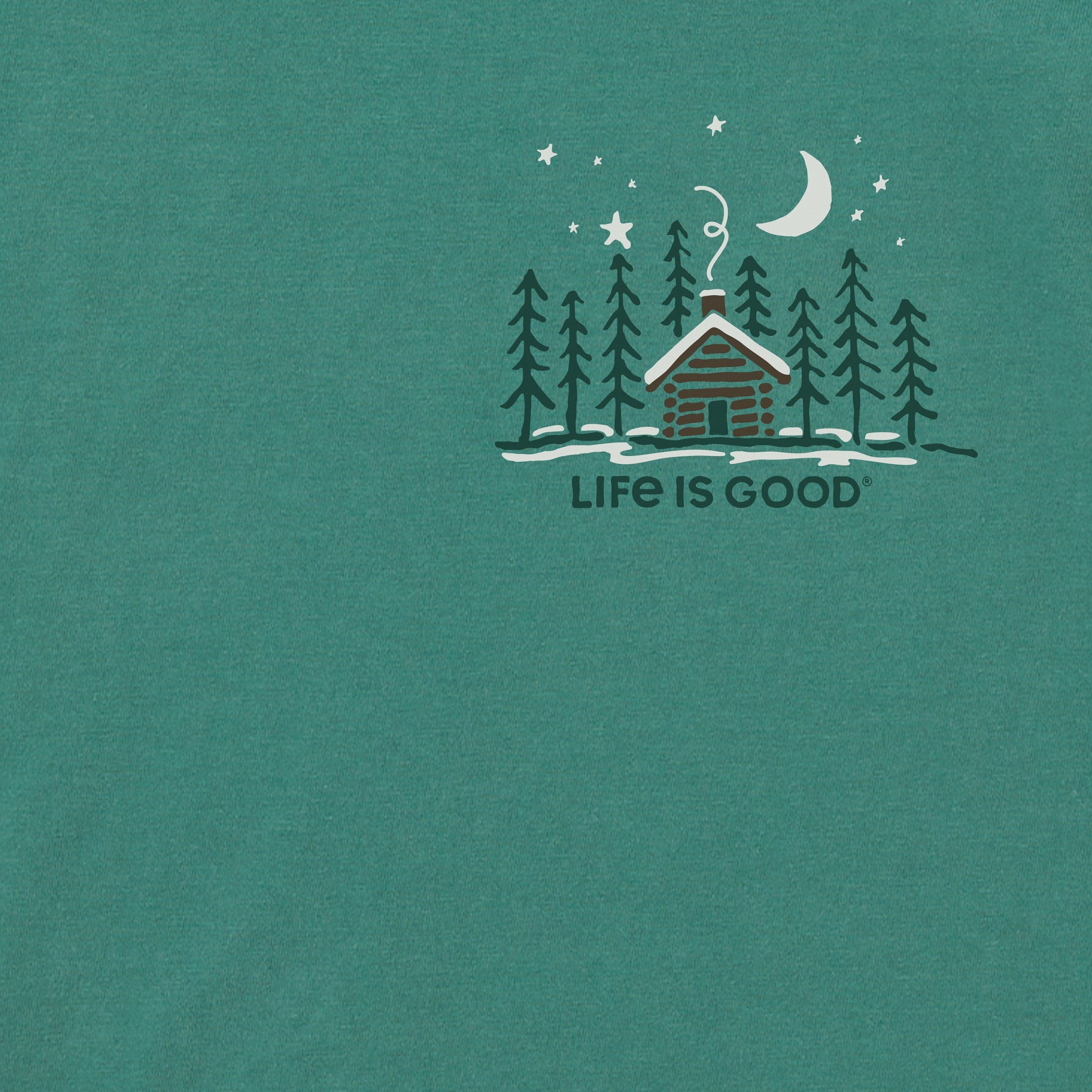 Men's Tiny Snowy Cabin Long Sleeve Crusher Tee