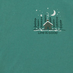 Men's Tiny Snowy Cabin Long Sleeve Crusher Tee