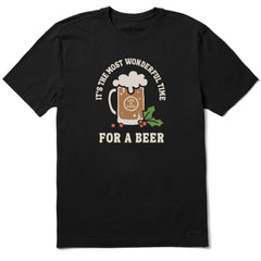 Men's Most Wonderful Time for a Christmas Beer Short Sleeve Crusher Tee