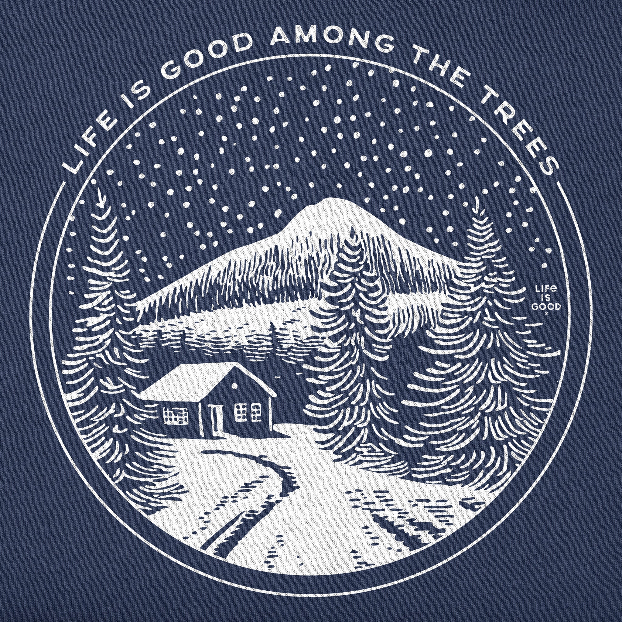 Men's Life is Good Among the Trees Cabin Short Sleeve Crusher Tee