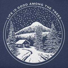 Men's Life is Good Among the Trees Cabin Short Sleeve Crusher Tee