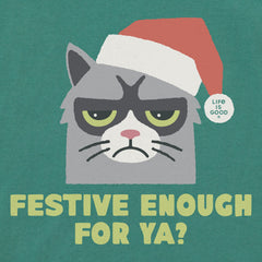 Men's Festive Enough For Ya? Long Sleeve Crusher Tee