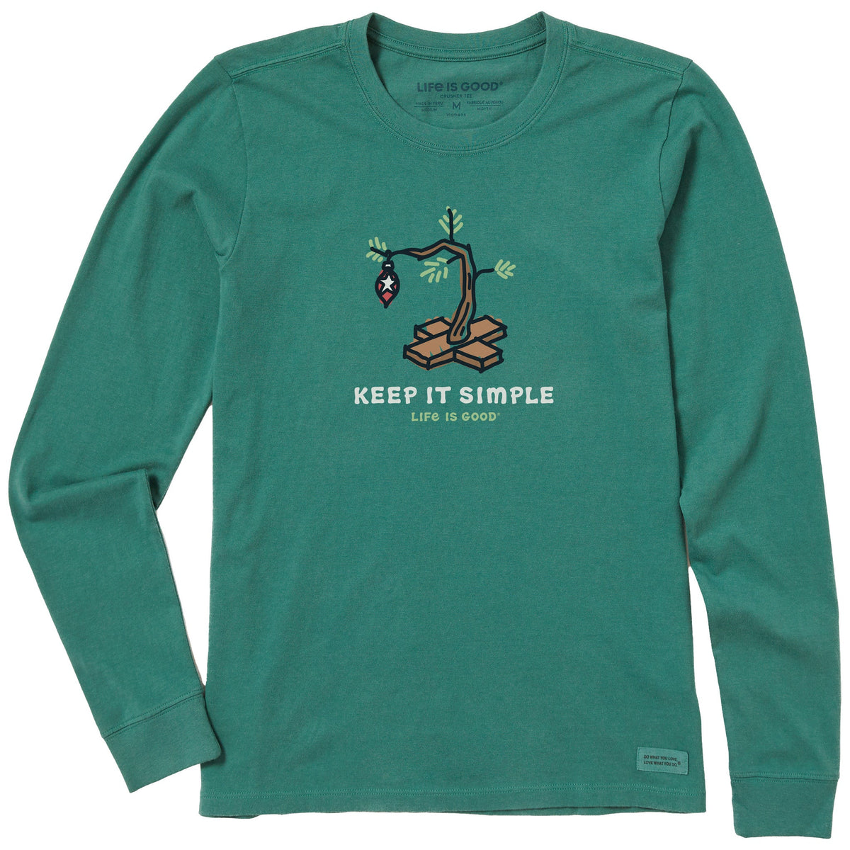 Women's Keep it Simple Christmas Tree Long Sleeve Crusher Tee