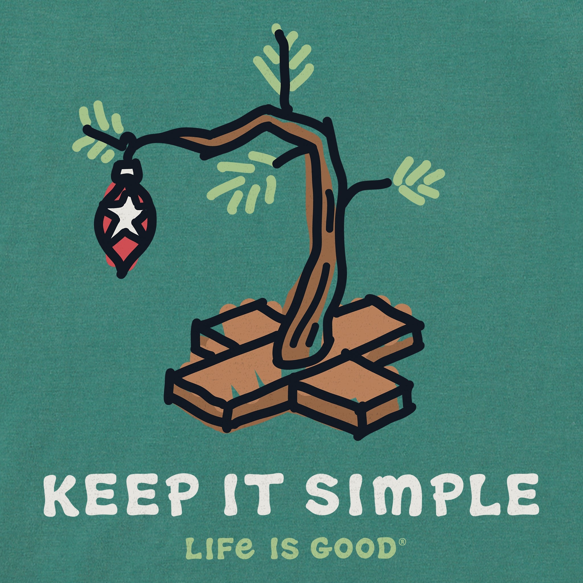 Women's Keep it Simple Christmas Tree Long Sleeve Crusher Tee