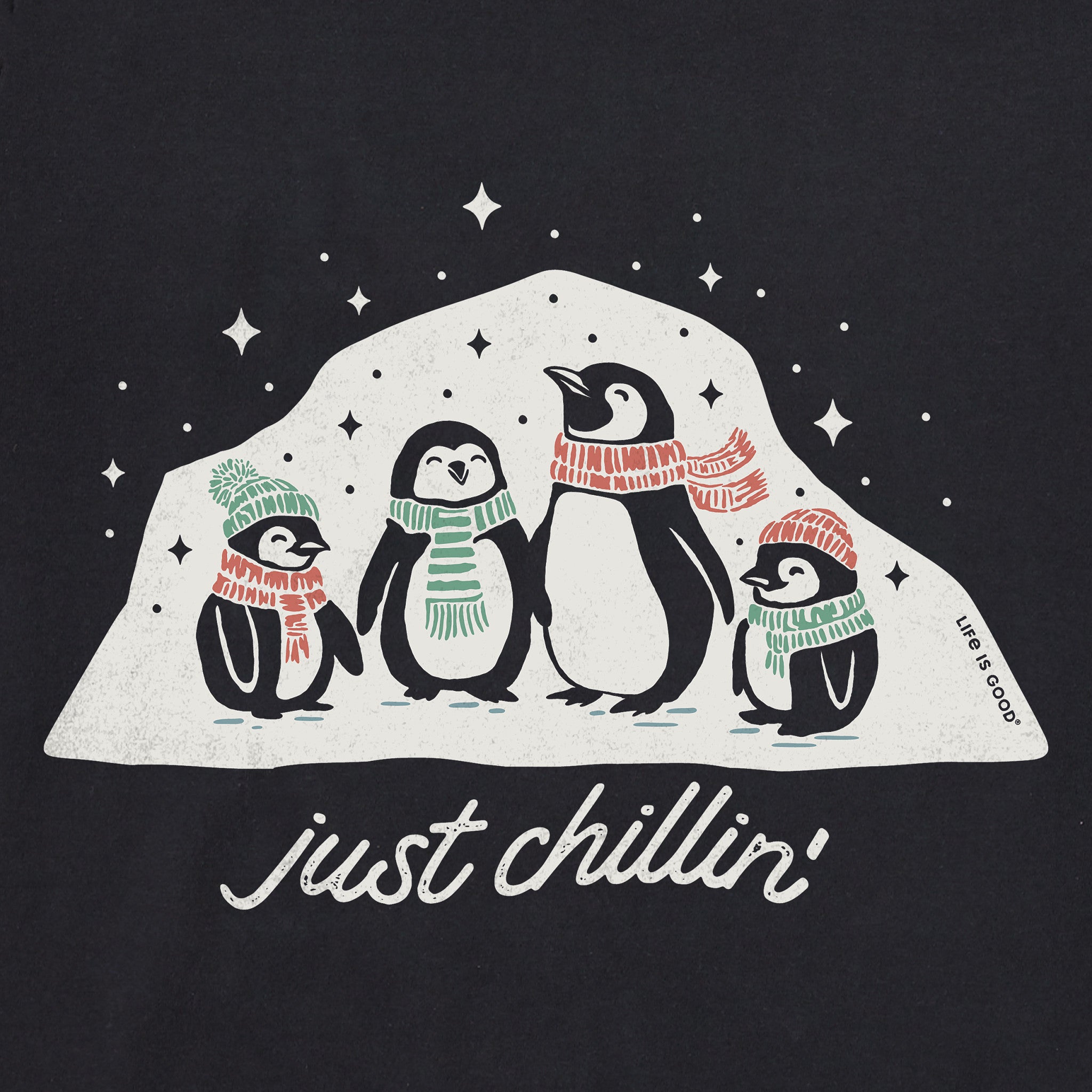 Women's Just Chillin' Penguin Fam Simply True Fleece Crew