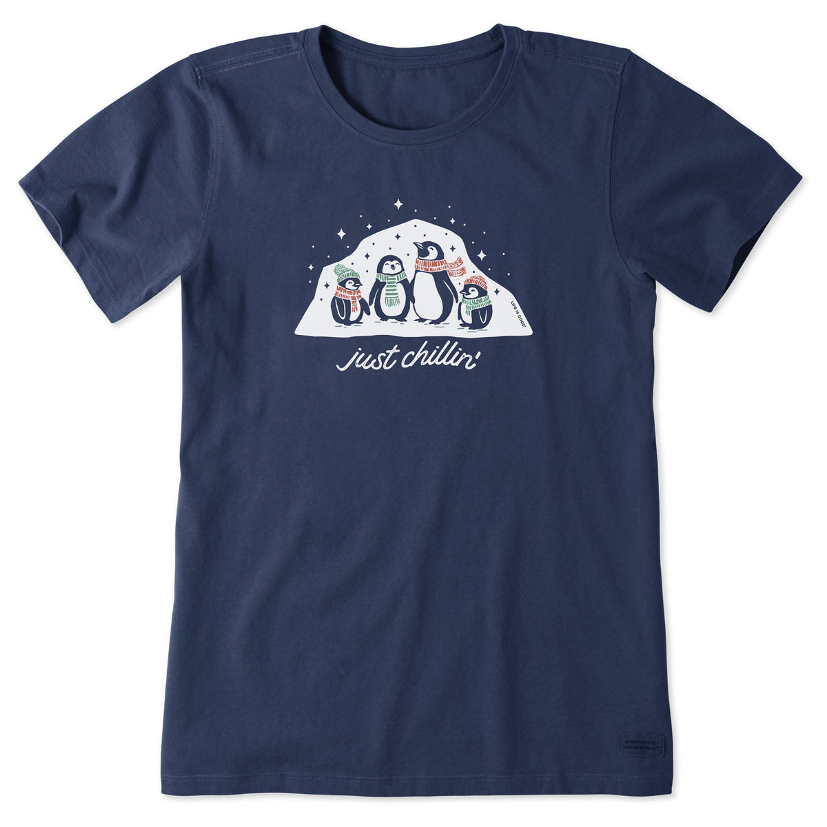 Women's Just Chillin' Penguin Fam Short Sleeve Crusher Tee