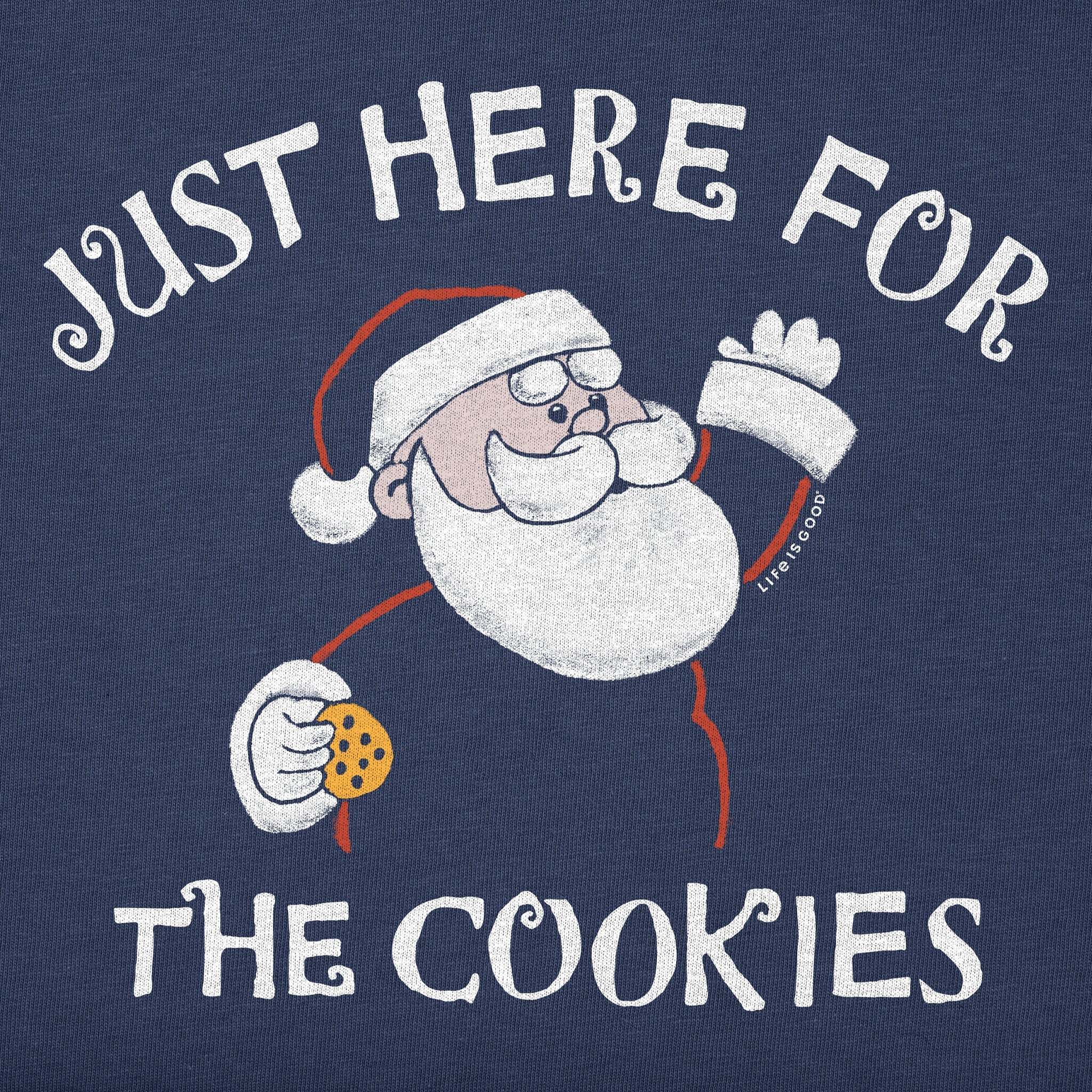 Women's Just Here for the Cookies Santa Long Sleeve Crusher Tee