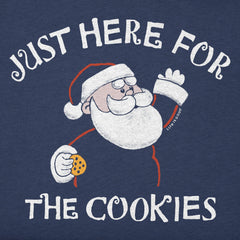 Women's Just Here for the Cookies Santa Long Sleeve Crusher Tee