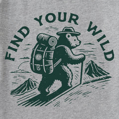 Kids Find Your Wild Bear Long Sleeve Crusher Tee