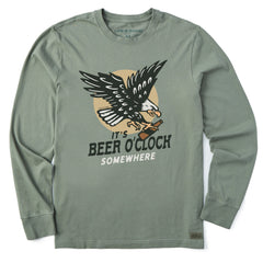 Men's It's Beer O Clock Somewhere Long Sleeve Crusher Tee