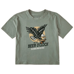 Women's It's Beer O Clock Somewhere Short Sleeve Crusher Boxy Tee