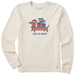 Women's Christmas Dachshund Long Sleeve Crusher Tee