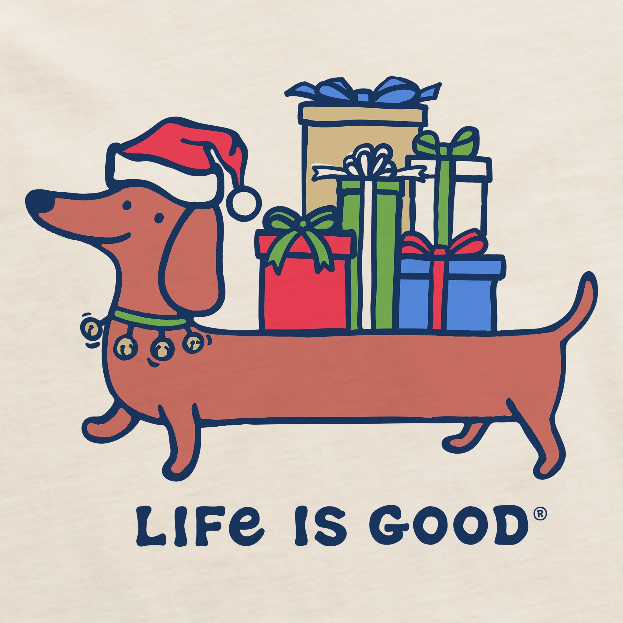 Women's Christmas Dachshund Long Sleeve Crusher Tee