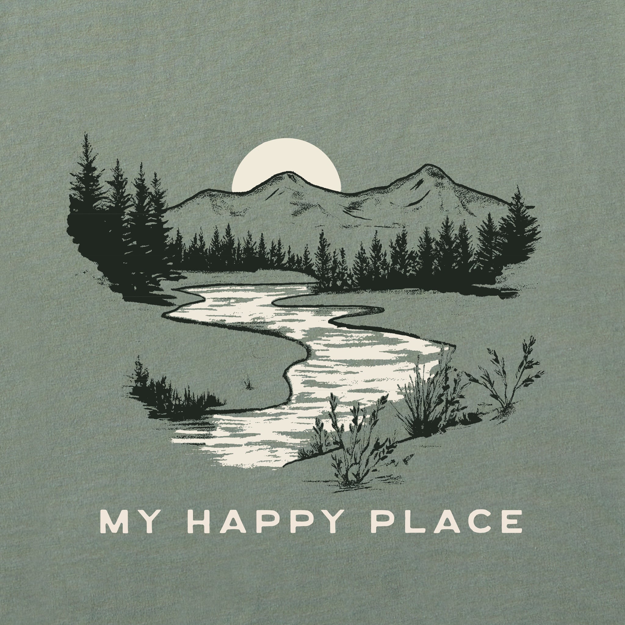 Men's My Happy Place River Short Sleeve Crusher Tee