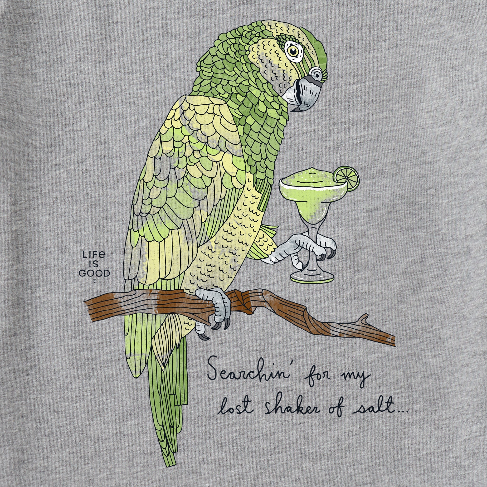 Men's Margarita Parrot Short Sleeve Crusher Tee