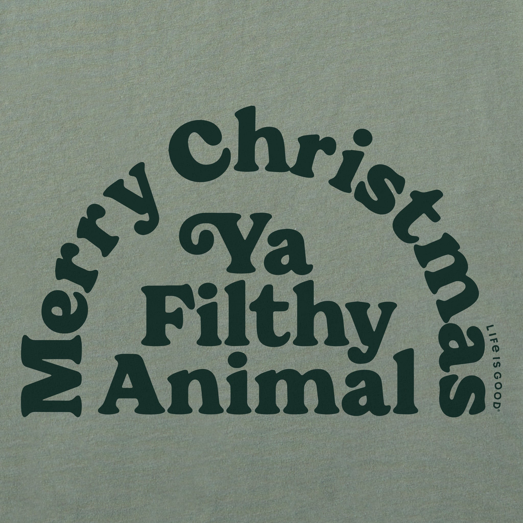 Men's Merry Christmas Ya Filthy Animal Arch Short Sleeve Crusher Tee
