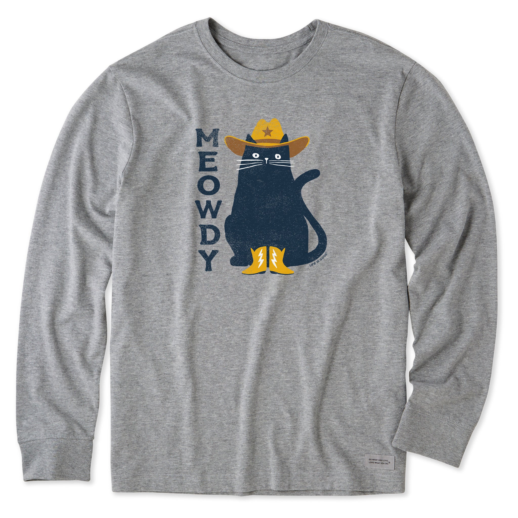 Men's Meowdy Cowboy Cat Long Sleeve Crusher Tee