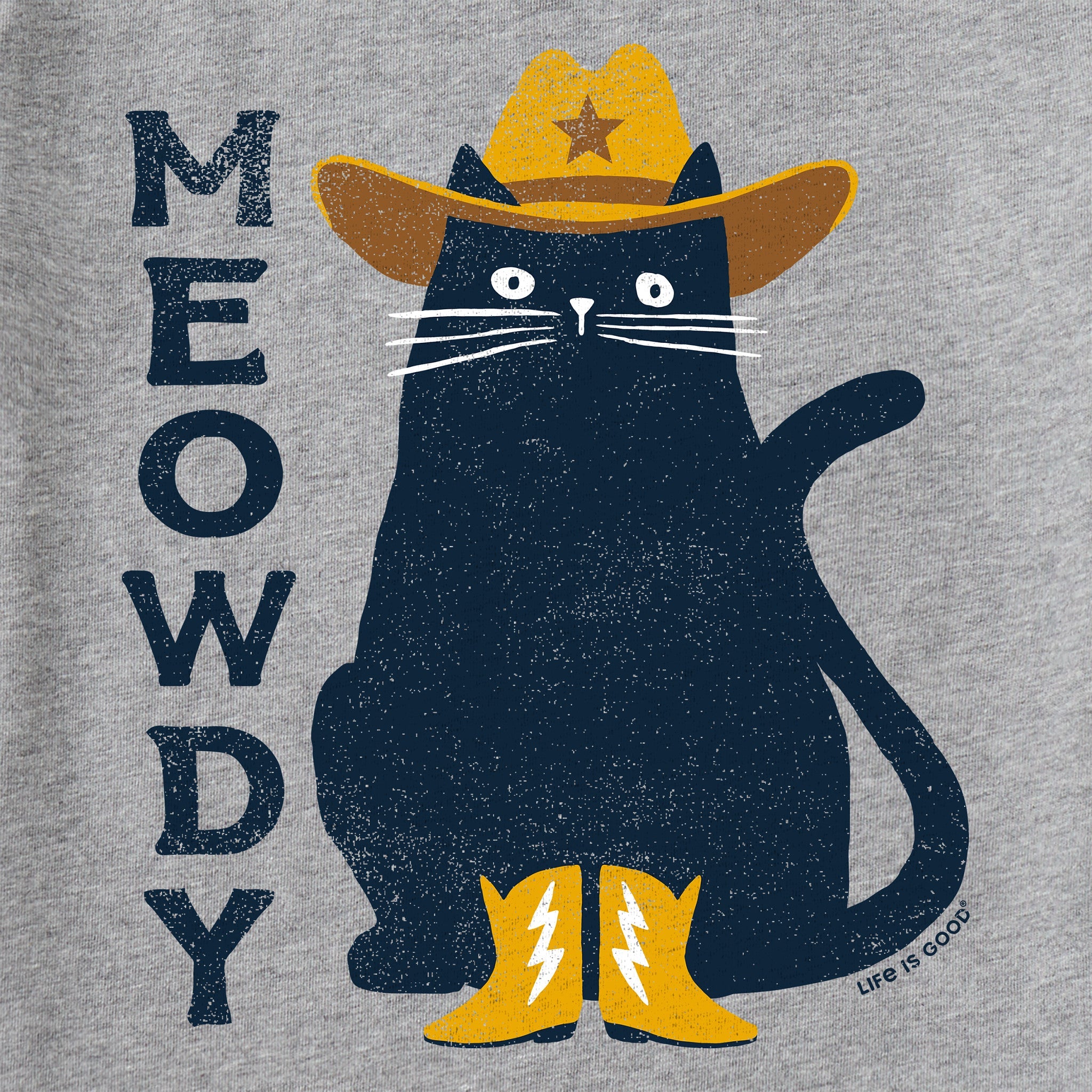 Men's Meowdy Cowboy Cat Long Sleeve Crusher Tee