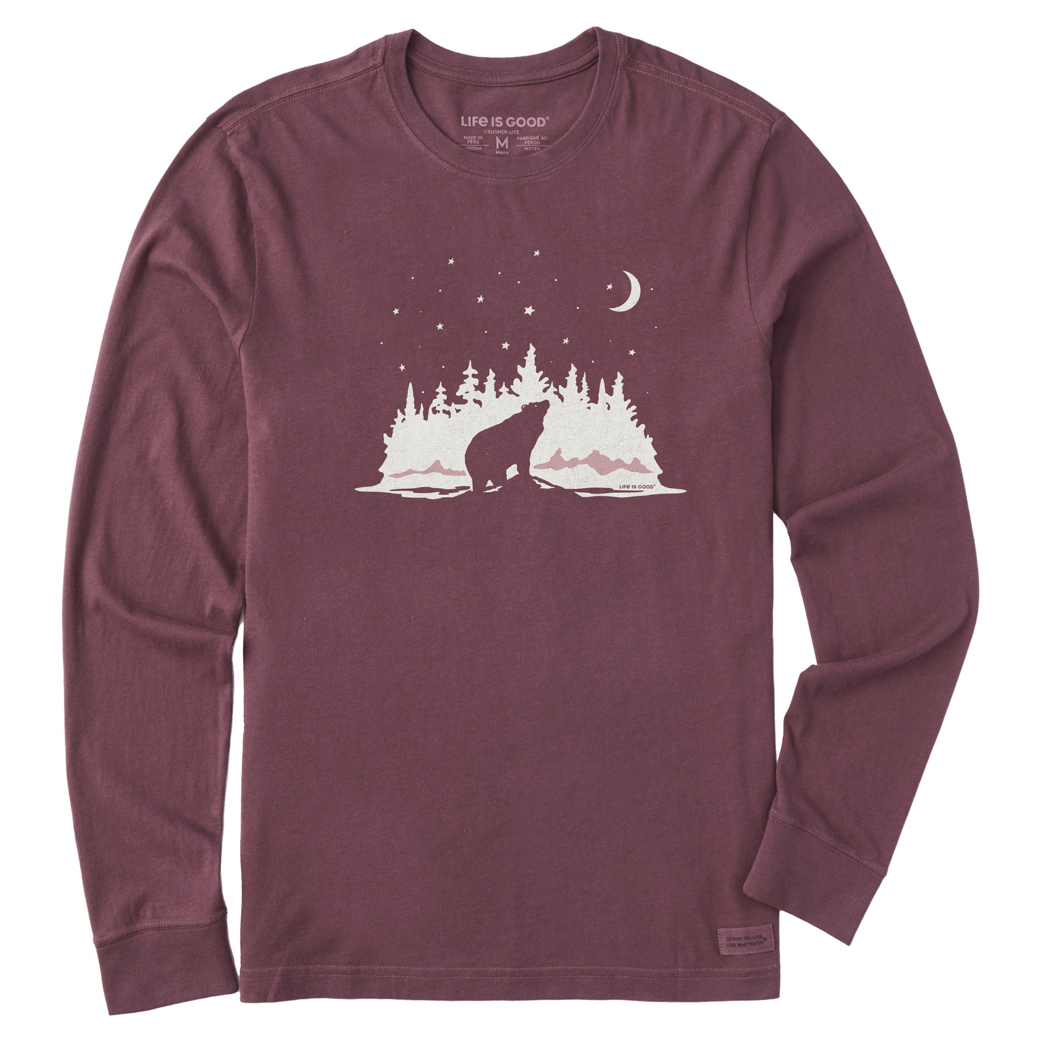 Men's Stargazing Bear Long Sleeve Crusher Tee
