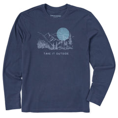 Men's Take it Outside Sketch Mountain Long Sleeve Crusher Tee