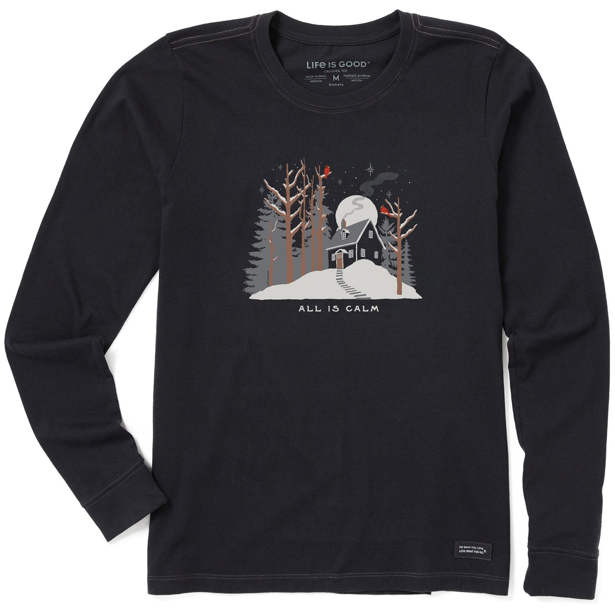 Women's Cottage on the Snowy Hill Long Sleeve Crusher Tee