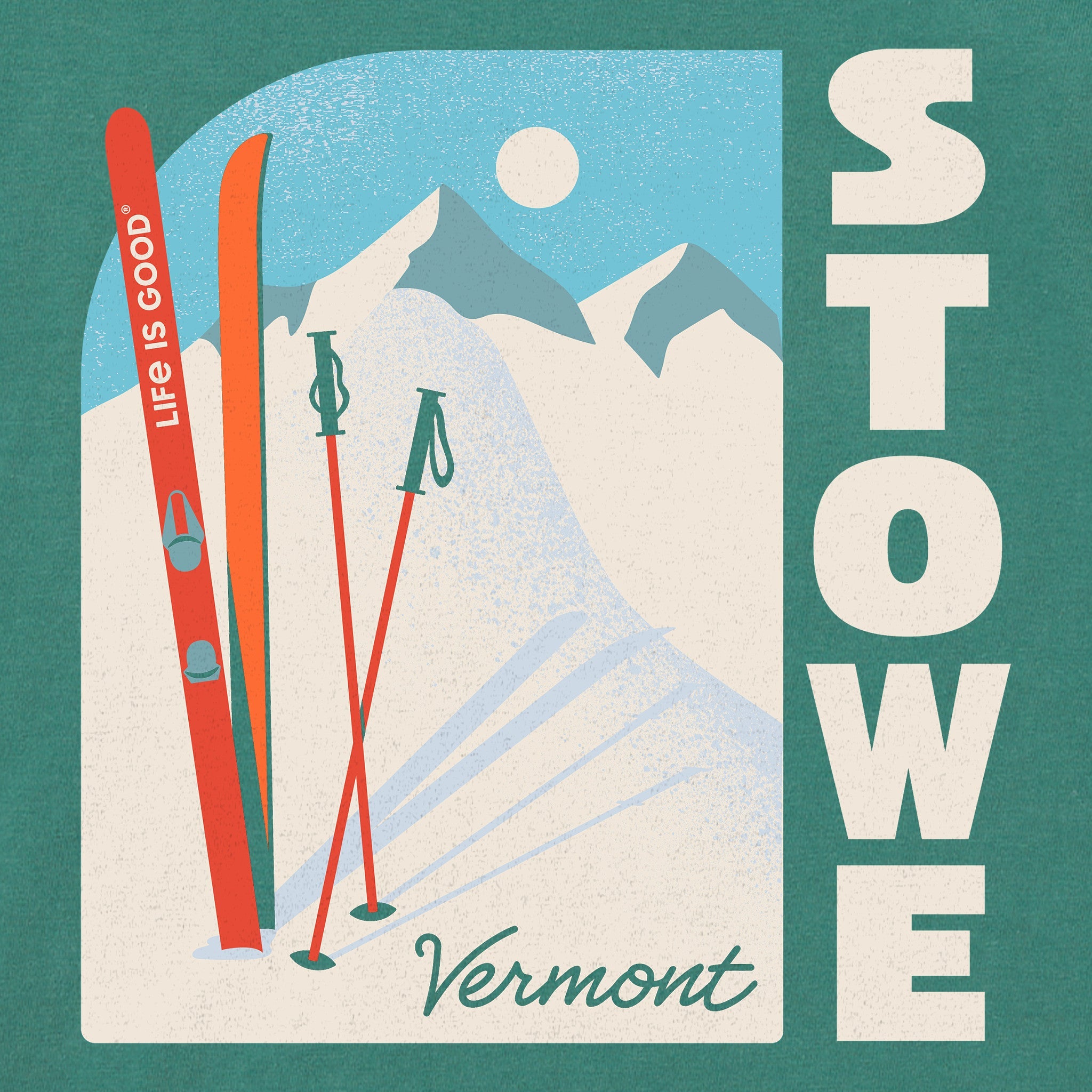 Men's Stowe Vermont Skis Short Sleeve Crusher Tee
