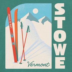 Men's Stowe Vermont Skis Short Sleeve Crusher Tee