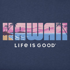 Women's Hawaii Beach Scene Short Sleeve Crusher Vee