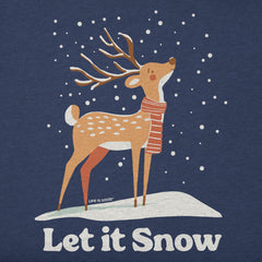 Women's Let it Snow Deer Short Sleeve Crusher Tee